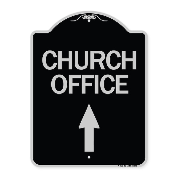 Signmission Church Office With Up Arrow Heavy-Gauge Aluminum Architectural Sign, 24" x 18", BS-1824-24275 A-DES-BS-1824-24275 - main